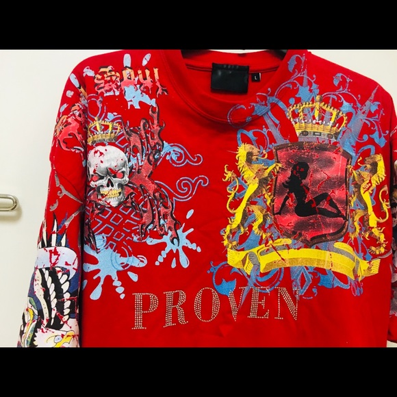 T-shirt proven skull Moto red large - Picture 2 of 4